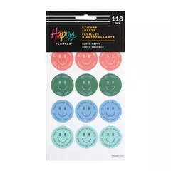 Block de sticker Súper feliz x 5 hojas