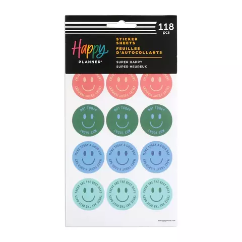 Block de sticker Súper feliz x 5 hojas