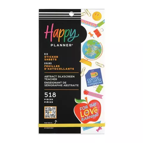 HAPPY PLANNER STICKERS " SERIGRAFIA ABSTRACTA DEL PROFESOR " 518 PIEZAS