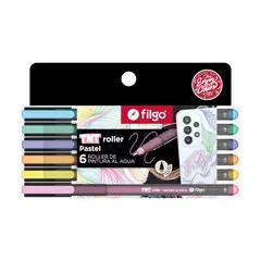 FILGO ROLLER TNT PASTEL PINTURA AL AGUA X 6 COLORES