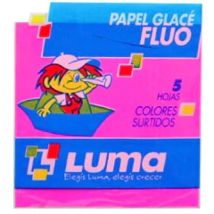 LUMA PAPEL GLACE FLUO X 5 COLORES ( 30763 )