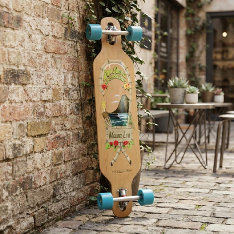 Longboard Canadian 8 Maple + fibra Droptrough Carving Cruising Mauna Loa