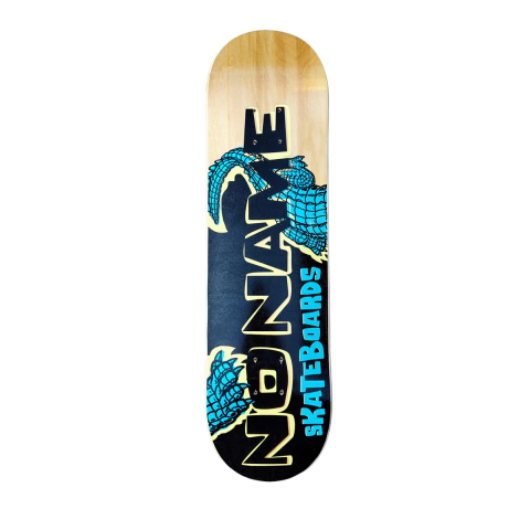 Tabla Skate No Name Canadian Hard Maple Estampa Heat Transfer Cocodrilo Celeste