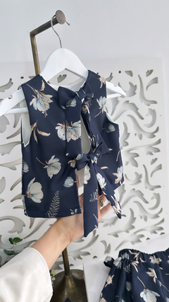 Conjunto short-pollera y Blusa Florecer Azul - online store