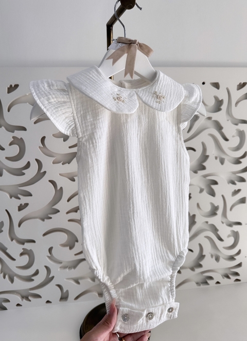 Body Blusa Bordado Champagne