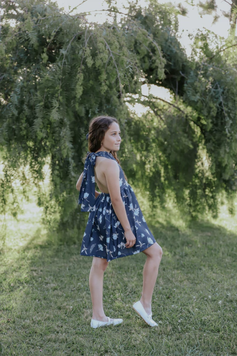 Vestido Halter Florecer Azul - comprar online