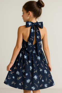 Imagen de Vestido Halter Florecer Azul