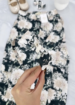 Vincha Dahlias fondo verde - Cocó y Vestidos Soñados Cocó