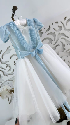 Vestido plumeti celeste - OUTLET SIN CAMBIO - tienda online