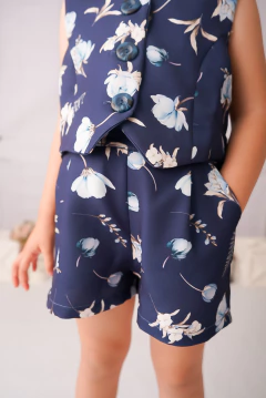 Chaleco y short Florecer azul - loja online