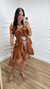 Conjunto Boho Babados Marrom na internet