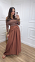 Blusa Mica Listras Marrom - loja online