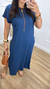 Vestido Malha Liso Azul Marinho na internet