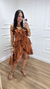 Conjunto Boho Babados Marrom
