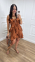Conjunto Boho Babados Marrom na internet