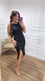 Vestido Canelado Botões Preto - Fernanda Carlos