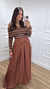 Blusa Mica Listras Marrom