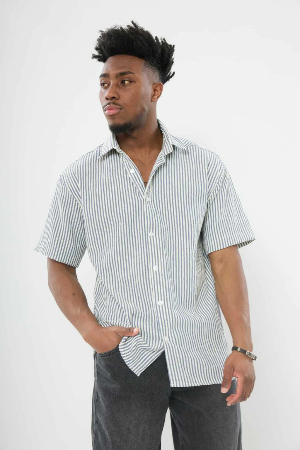 Camisa Mangas Cortas Rayas Finitas