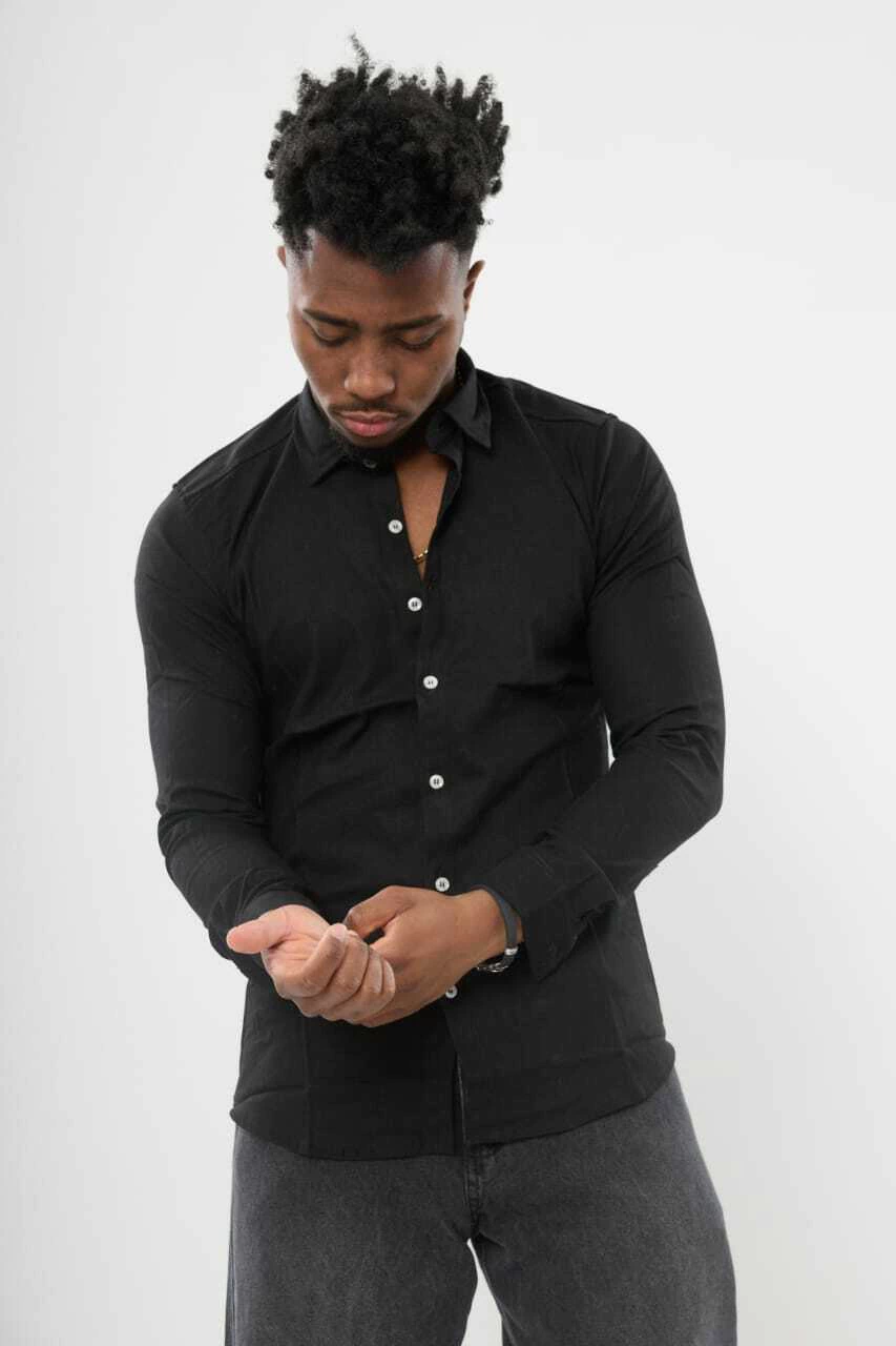 Camisa de Lino Mangas Largas Tela Pesada