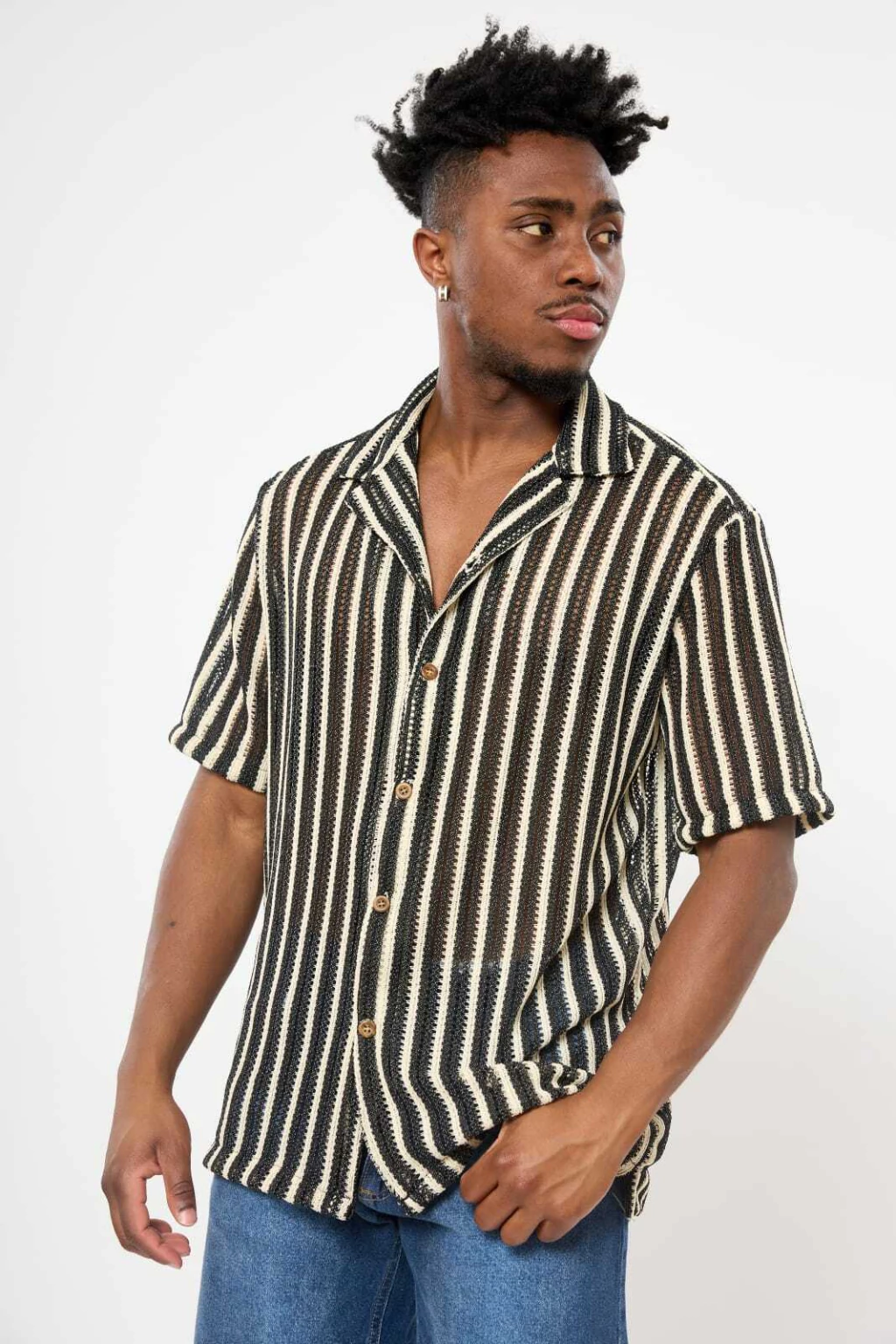 Camisa de Crochet Rayada