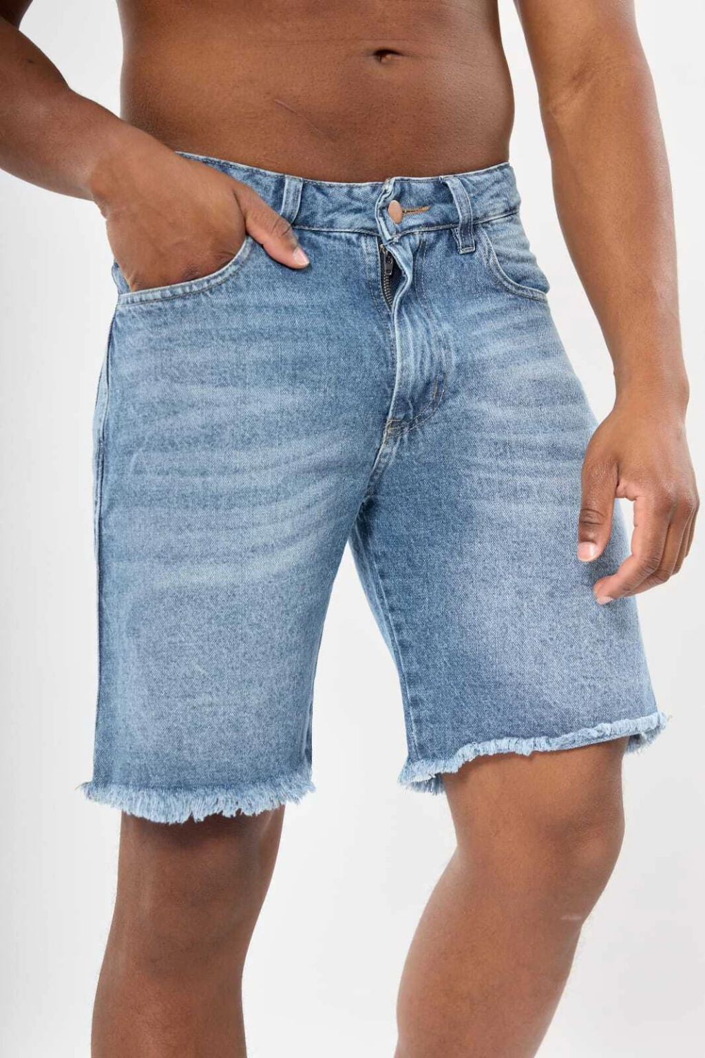 Bermuda con Flecos Azul