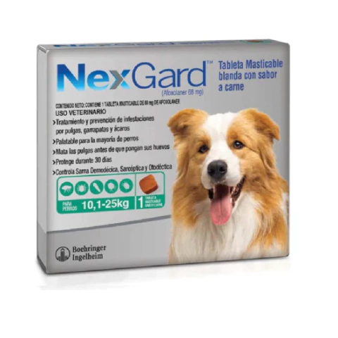 NexGard Antipulgas para Perros de 10.1 a 25 Kg. Tableta Masticable - comprar en línea