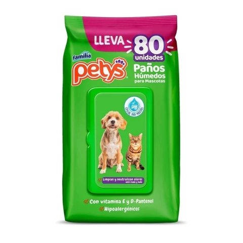 Pañitos Húmedos Petys Limpieza Superior 80 Unidades