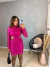 Vestido paetê com gola e manga longa - rosa pink na internet