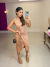 Vestido tricot modal com amarração lateral - bege