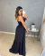 Vestido longo camadas poá - preto on internet