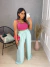 Calça pantalona cós alto - verde água on internet
