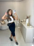 Conjunto de saia midi canelada e cropped regata - preto