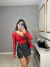 Imagem do Body de renda manga longa - vermelho