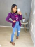 Blazer manga princesa acinturado - uva - comprar online
