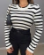 Blusa com manga longa tricot premium - listrada branca