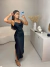 Vestido midi no cetim - preto