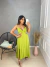 Vestido midi com fendas viscolinho - verde abacate - buy online