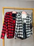 Camisa xadrez flanelada com botões - preto e branca - online store