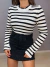 Blusa com manga longa tricot premium - listrada branca - Amor de Peça - Looks Femininos Estilosos, Loja de Roupa Feminina Online