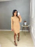 Vestido tricot rayon gola alta com fenda - areia - Amor de Peça - Looks Femininos Estilosos, Loja de Roupa Feminina Online