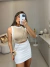 Cropped regata canelada bicolor - nude - buy online