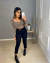 Calça jeans skinny preta - botão veludo on internet