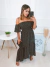 Image of Vestido poá ciganinha - preto