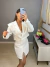Conjunto blazer e saia no linho, alta costura, com aplicação de strass - branco - online store