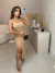 Vestido tomara que caia com fenda - bege