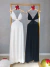 Vestido longo fenda na cintura - branco - online store