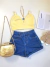 Cropped de alcinha botões traseiros - amarelo