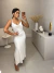 Vestido midi no cetim - branco