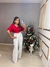 Blusa com manga no lurex - vermelho na internet