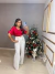 Blusa com manga no lurex - vermelho na internet